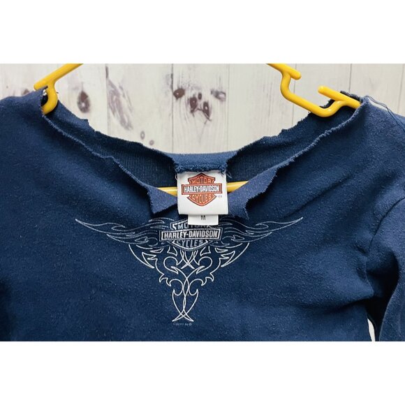 Harley Davidson Shirt Womens Medium Thunder Creek Chattanooga TN Blue - Picture 3 of 3